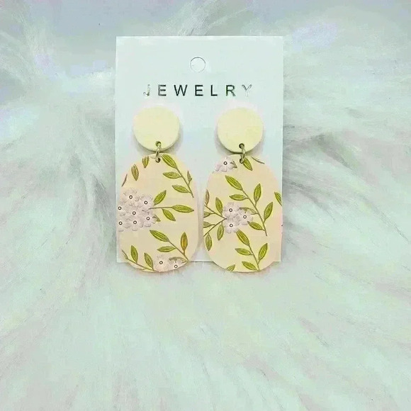 Pink Cherry Blossom Acrylic Earrings - Picture 2 of 3